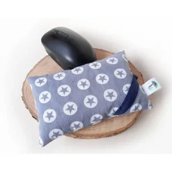 Waschbares Dinkelspelz-Mauskissen mit Sternchen und Reißverschluss, Mauskissen mit Dinkelspreu