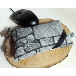 Waschbares Dinkelspelz-Mauskissen in Stein-Optik mit Reißverschluss, Mauskissen mit Dinkelspreu