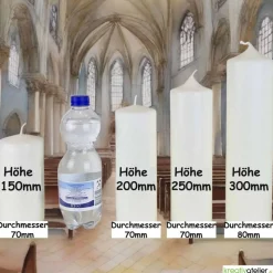 Weg des Glaubens – Christliche Osterkerze mit Kreuz und Alpha & Omega, Licht der Auferstehung, handgemacht