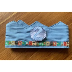 Weiche Geburtstagskrone für Jungs, Pirat, Piratenborde, blau, mit auswechselbaren Zahlen, mit Klett verstellbare Weite