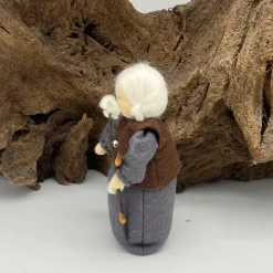 Weidenkätzchen, dunkelgraues Kleid - Jahreszeitentisch  - Winter - Blumenkinder - Frühling