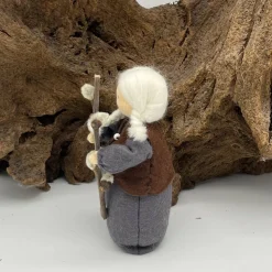 Weidenkätzchen, dunkelgraues Kleid - Jahreszeitentisch  - Winter - Blumenkinder - Frühling