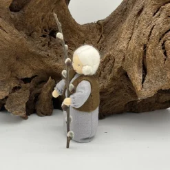 Weidenkätzchen, hellgraues Kleid - Jahreszeitentisch  - Winter - Blumenkinder - Frühling