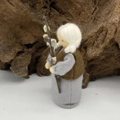 Weidenkätzchen, hellgraues Kleid - Jahreszeitentisch  - Winter - Blumenkinder - Frühling