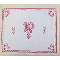 Weihkorbdecke, Osterdecke religiöses Motiv, Kreuzstich Handarbeit, Osterdeko