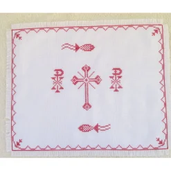 Weihkorbdecke, Osterdecke religiöses Motiv, Kreuzstich Handarbeit, Osterdeko