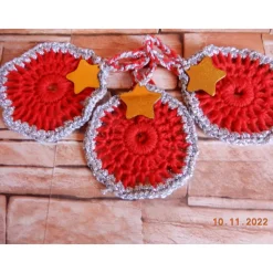 Weihnachten - Handgehäkelte Geschenk-Anhänger - Set,3 Stück,