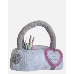 Weihnachten Handtasche aus Handtüchern mit Herz-Schlüsselanhänger – Kreatives Geschenk zum Muttertag & Gebu