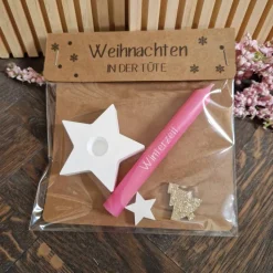 Weihnachten in der Tüte | kleines Geschenk mit Kerze | Wichtelgeschenk