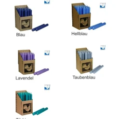 Weihnachten Kerze mit Spruch hübsch verpackt im Holzkästchen / Stabkerze 18 cm