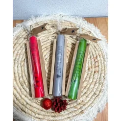 Weihnachten Kerze mit Spruch hübsch verpackt im Holzkästchen / Stabkerze 18 cm