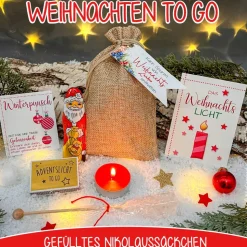 Weihnachten to go - Nikolaussäckchen gefüllt mit Kleinigkeiten - Weihnachtsgeschenk, Mitbringsel, Wichtelgeschenk, Nikol