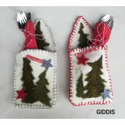 weihnachtliche Bestecktaschen 2er Set