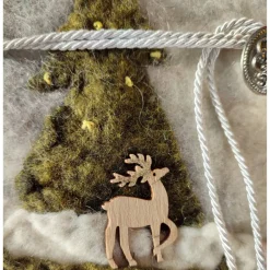 Weihnachtliche Buchhülle, creme/silber, handgefilzt inkl. Notizbuch hardcover