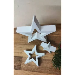 Weihnachtliche Deko aus Reliefgießmasse / Sterne im 3er Set / kleines Geschenk