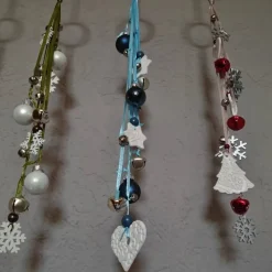 weihnachtliche Dekohänger Wandschmuck Türkranz Fensterdeko 42 - 46 cm lang rot grün braun blau weiß silber