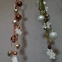 weihnachtliche Dekohänger Wandschmuck Türkranz Fensterdeko 42 - 46 cm lang rot grün braun blau weiß silber