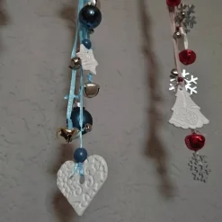 weihnachtliche Dekohänger Wandschmuck Türkranz Fensterdeko 42 - 46 cm lang rot grün braun blau weiß silber