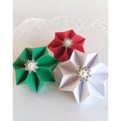 Weihnachtliche Dekosterne aus Tonkarton mit Strass-Perlen oder Blütenornament, Handgemacht & individuell wählbar