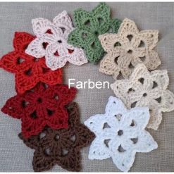 Weihnachtliche Girlande mit gehäkelten Sternen und echten Zapfen – Rustikale Wanddeko für Winter und Weihnachten