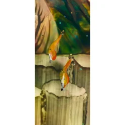 Weihnachtliche Idylle   Original Encausticmalerei, Unikat mit Passepartout - Design  Ulrike Kröll