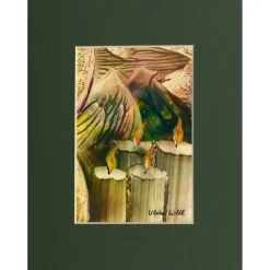 Weihnachtliche Idylle   Original Encausticmalerei, Unikat mit Passepartout - Design  Ulrike Kröll