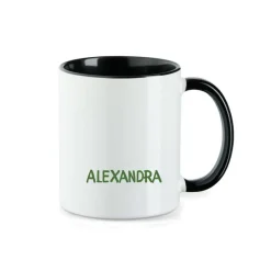 Weihnachtliche Keramiktasse "Merry Christmas" mit Weihnachtsmann, Schneemann, Rentier & Lebkuchen