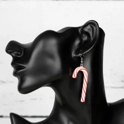 Weihnachtliche Ohrringe Zuckerstangen • Ohrhänger Polymer Clay | Ohrschmuck