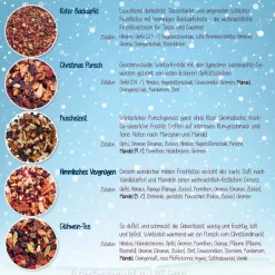 Weihnachtliche Teegeschenke, personalisierte Gastgeschenke, Früchtetee im Reagenzglas