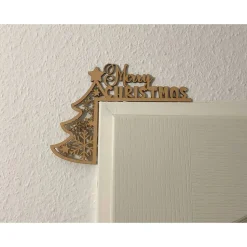 Weihnachtliche Tür- Ecke aus Holz, festliche Weihnachtsdeko
