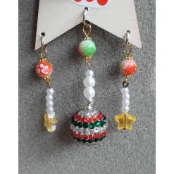 Weihnachtlicher Holzstern Anhänger mit Perlenengel – Unikate Deko für Baum & Fenster