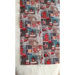 weihnachtlicher Tischläufer mit Herzen, Laternen, Kerzen, ...