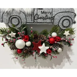 Weihnachtlicher Türkranz Weihnachtskranz Weihnachtsdeko Weihnachtsauto