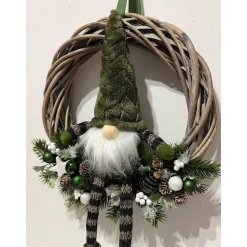 Weihnachtlicher Türkranz Weihnachtskranz Weihnachtsdeko Wichtel grün