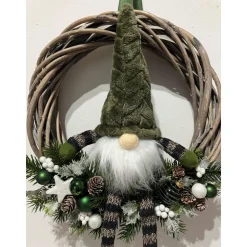 Weihnachtlicher Türkranz Weihnachtskranz Weihnachtsdeko Wichtel grün