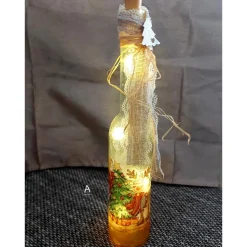 Weihnachtliches Flaschenlicht – Individuelles Windlicht aus Flaschen mit Serviettentechnik