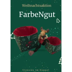 Weihnachtliches Patchwork-Utensilo (Merry Christmas) Doppel – Handgefertigt, robust & vielseitig