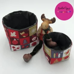 Weihnachtliches Patchwork-Utensilo im Doppel – Adventskalender, handgefertigt & vielseitig
