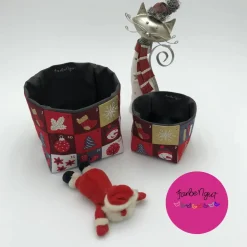 Weihnachtliches Patchwork-Utensilo im Doppel – Adventskalender, handgefertigt & vielseitig