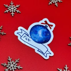 Weihnachts Geschenketikett Vinyl | beschriftbarer Galaxy Weihnachtskugel Sticker | Geschenkaufkleber