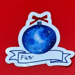 Weihnachts Geschenketikett Vinyl | beschriftbarer Galaxy Weihnachtskugel Sticker | Geschenkaufkleber