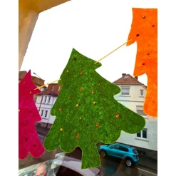 Weihnachtsbaum aus Filz mit funkelnden Steine doppelseidig verziert