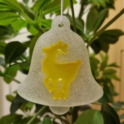 Weihnachtsbaumanhänger Glockenoptik mit Rentier