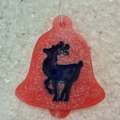 Weihnachtsbaumanhänger Glockenoptik mit Rentier