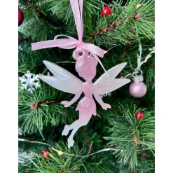 Weihnachtsbaumdeko Resin – Rentier, Fee, Tanne, Märchenhaus, Pferd – Epoxidharz Anhänger Weihnachten Geschenk Rosa