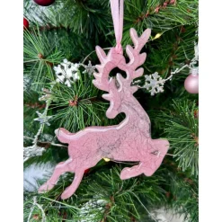Weihnachtsbaumdeko Resin – Rentier, Fee, Tanne, Märchenhaus, Pferd – Epoxidharz Anhänger Weihnachten Geschenk Rosa