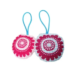 Weihnachtsbaumschmuck, Nadelkissen, Blume, handgenäht und handbedruckt