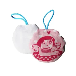 Weihnachtsbaumschmuck, Nadelkissen, Engel, handgenäht und handbedruckt