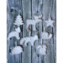 Weihnachtsbaumschmuck Set 8-teilig aus Filz – Wiederverwendbare Filzanhänger für den Weihnachtsbaum