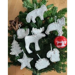 Weihnachtsbaumschmuck Set 8-teilig aus Filz – Wiederverwendbare Filzanhänger für den Weihnachtsbaum